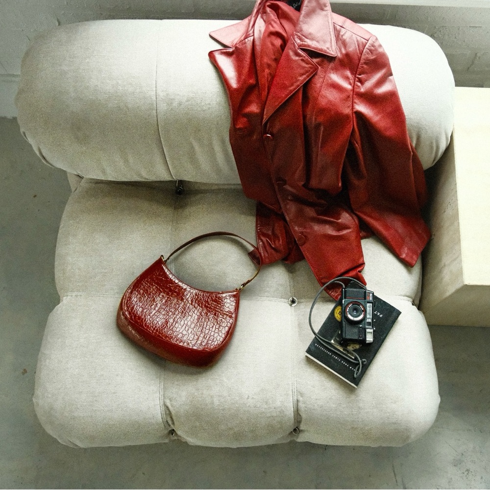Red 100% leather  Handbag